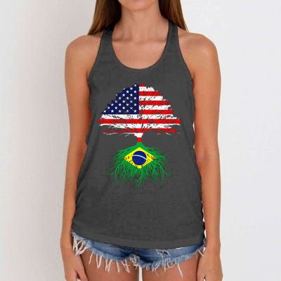 Brazil Brasil Roots Brazilian American Immigrant Women's Knotted Racerback Tank