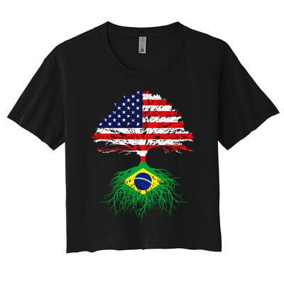 Brazil Brasil Roots Brazilian American Immigrant Women's Crop Top Tee