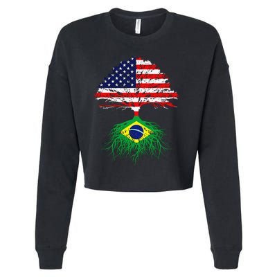 Brazil Brasil Roots Brazilian American Immigrant Cropped Pullover Crew