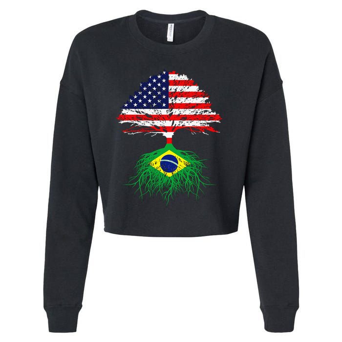 Brazil Brasil Roots Brazilian American Immigrant Cropped Pullover Crew