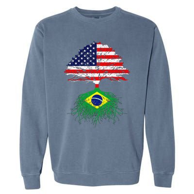 Brazil Brasil Roots Brazilian American Immigrant Garment-Dyed Sweatshirt