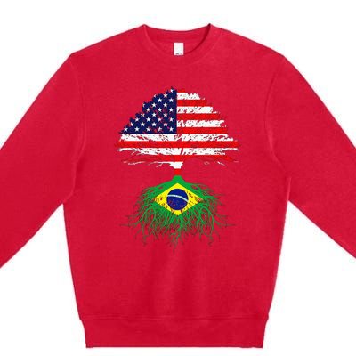 Brazil Brasil Roots Brazilian American Immigrant Premium Crewneck Sweatshirt