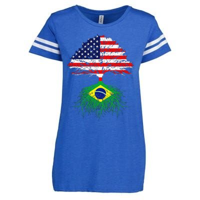 Brazil Brasil Roots Brazilian American Immigrant Enza Ladies Jersey Football T-Shirt