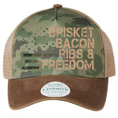 Brisket Bacon Ribs & Freedom Grill Bbq Funny Meat Smoking Legacy Tie Dye Trucker Hat