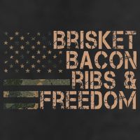 Brisket Bacon Ribs & Freedom Grill Bbq Funny Meat Smoking 7 Panel Mesh Trucker Snapback Hat