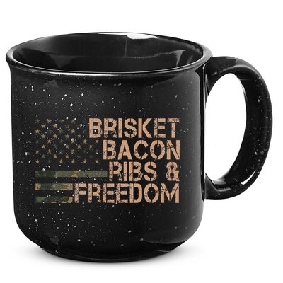 Brisket Bacon Ribs & Freedom Grill Bbq Funny Meat Smoking 15oz Campfire Ceramic Mug