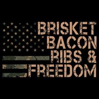 Brisket Bacon Ribs & Freedom Grill Bbq Funny Meat Smoking Cooling Performance Long Sleeve Crew
