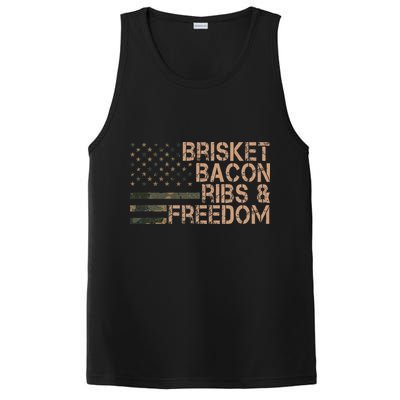 Brisket Bacon Ribs & Freedom Grill Bbq Funny Meat Smoking PosiCharge Competitor Tank