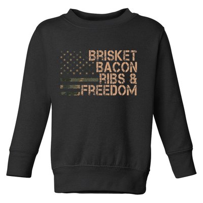 Brisket Bacon Ribs & Freedom Grill Bbq Funny Meat Smoking Toddler Sweatshirt