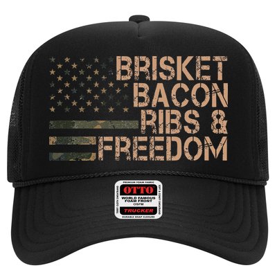 Brisket Bacon Ribs & Freedom Grill Bbq Funny Meat Smoking Trucker Hat