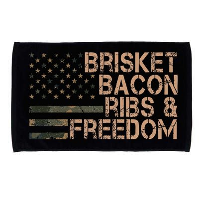 Brisket Bacon Ribs & Freedom Grill Bbq Funny Meat Smoking Microfiber Hand Towel