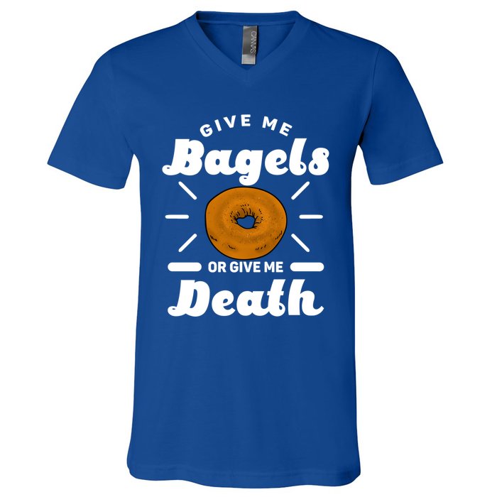 Bagel Baker Roll Lover Ringshaped Baked Beigel Jewish Bread Funny Gift V-Neck T-Shirt