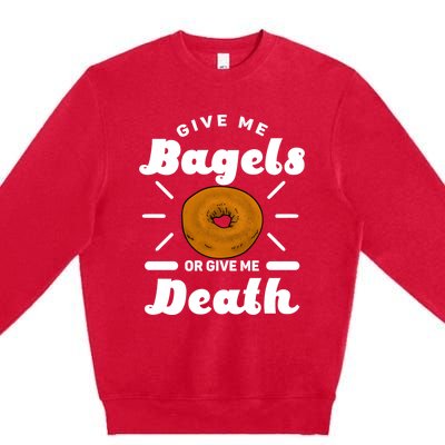 Bagel Baker Roll Lover Ringshaped Baked Beigel Jewish Bread Funny Gift Premium Crewneck Sweatshirt