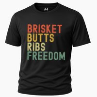 Brisket Butts Ribs Freedom Bbq Meat Smoker Meat Lover Cooling Performance Crew T-Shirt