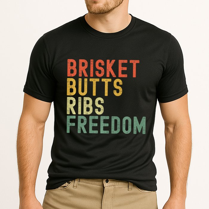 Brisket Butts Ribs Freedom Bbq Meat Smoker Meat Lover Cooling Performance Crew T-Shirt