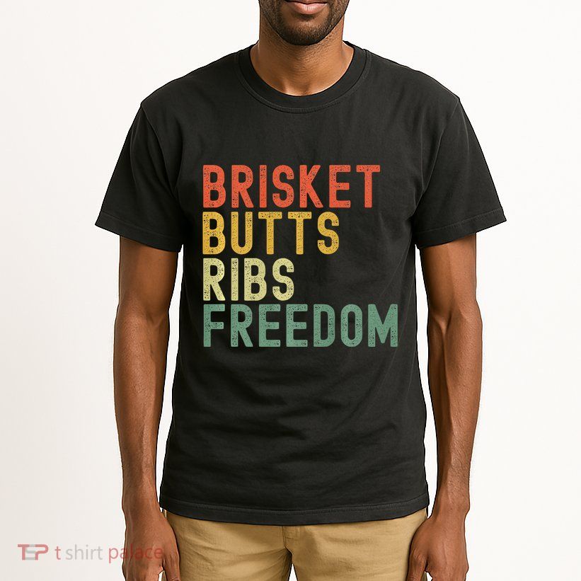 Brisket Butts Ribs Freedom Bbq Meat Smoker Meat Lover Tall T-Shirt