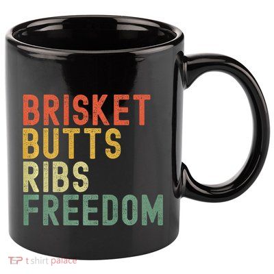 Brisket Butts Ribs Freedom Bbq Meat Smoker Meat Lover 11oz C Handle Ceramic Mug