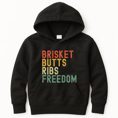 Brisket Butts Ribs Freedom Bbq Meat Smoker Meat Lover Kids Hoodie