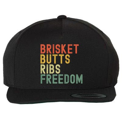 Brisket Butts Ribs Freedom Bbq Meat Smoker Meat Lover Wool Snapback Cap