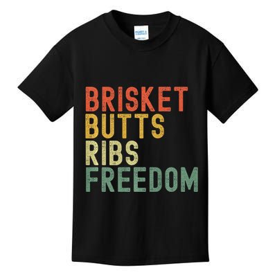 Brisket Butts Ribs Freedom Bbq Meat Smoker Meat Lover Kids T-Shirt