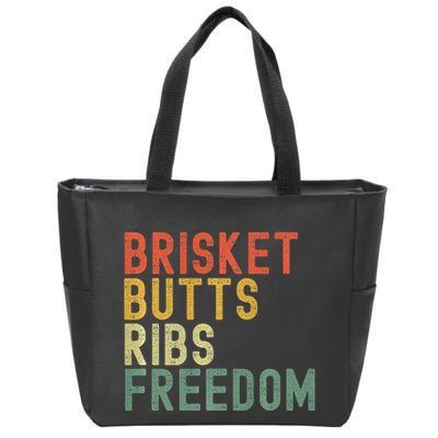 Brisket Butts Ribs Freedom Bbq Meat Smoker Meat Lover Zip Tote Bag