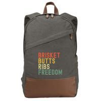 Brisket Butts Ribs Freedom Bbq Meat Smoker Meat Lover Cotton Canvas Backpack