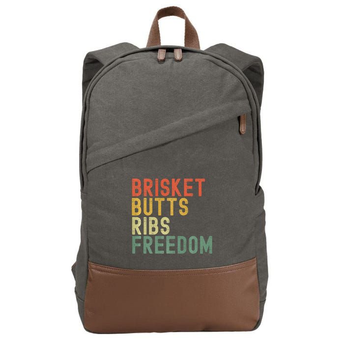 Brisket Butts Ribs Freedom Bbq Meat Smoker Meat Lover Cotton Canvas Backpack