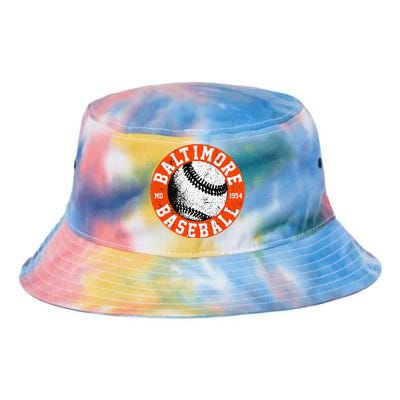 Baltimore Baseball Retro Vintage Design Baseball Lover Tie Dye Newport Bucket Hat