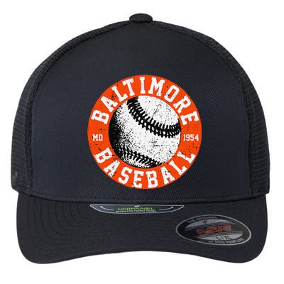 Baltimore Baseball Retro Vintage Design Baseball Lover Flexfit Unipanel Trucker Cap