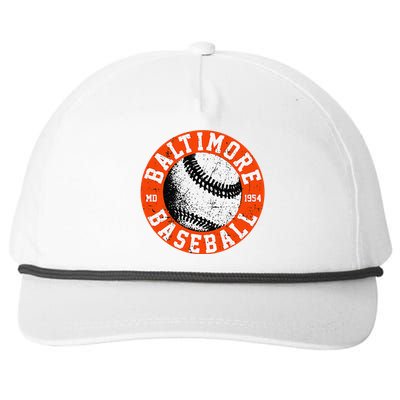 Baltimore Baseball Retro Vintage Design Baseball Lover Snapback Five-Panel Rope Hat