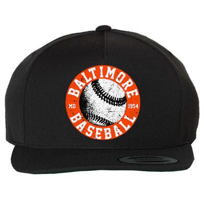 Baltimore Baseball Retro Vintage Design Baseball Lover Wool Snapback Cap