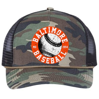 Baltimore Baseball Retro Vintage Design Baseball Lover Retro Rope Trucker Hat Cap