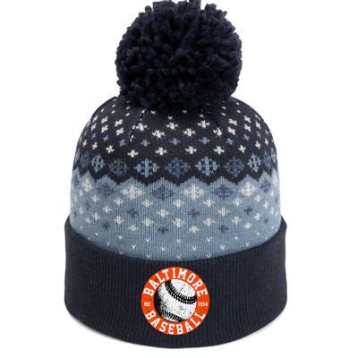 Baltimore Baseball Retro Vintage Design Baseball Lover The Baniff Cuffed Pom Beanie