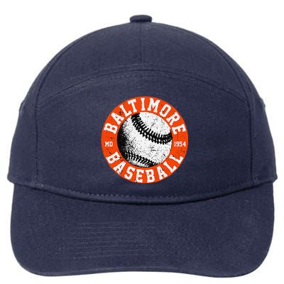 Baltimore Baseball Retro Vintage Design Baseball Lover 7-Panel Snapback Hat