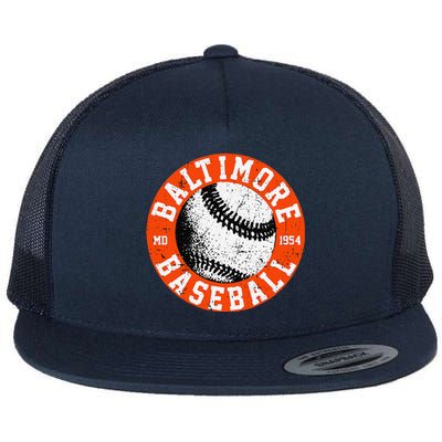 Baltimore Baseball Retro Vintage Design Baseball Lover Flat Bill Trucker Hat