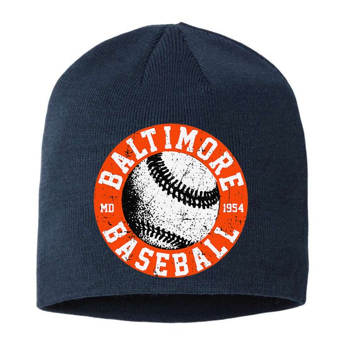 Baltimore Baseball Retro Vintage Design Baseball Lover Sustainable Beanie