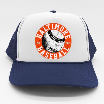 Baltimore Baseball Retro Vintage Design Baseball Lover Trucker Hat