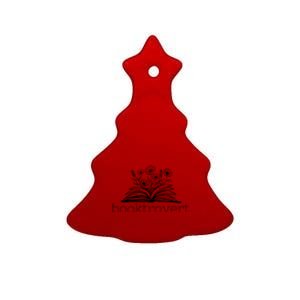 Booktrovert Book Reader Gift Ceramic Tree Ornament