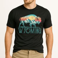 Bison Buffalo Retro Wyoming Wy Mountains Retro Cooling Performance Crew T-Shirt
