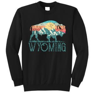 Bison Buffalo Retro Wyoming Wy Mountains Retro Sweatshirt