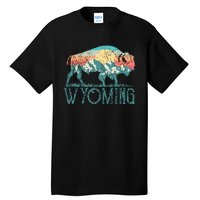 Bison Buffalo Retro Wyoming Wy Mountains Retro Tall T-Shirt