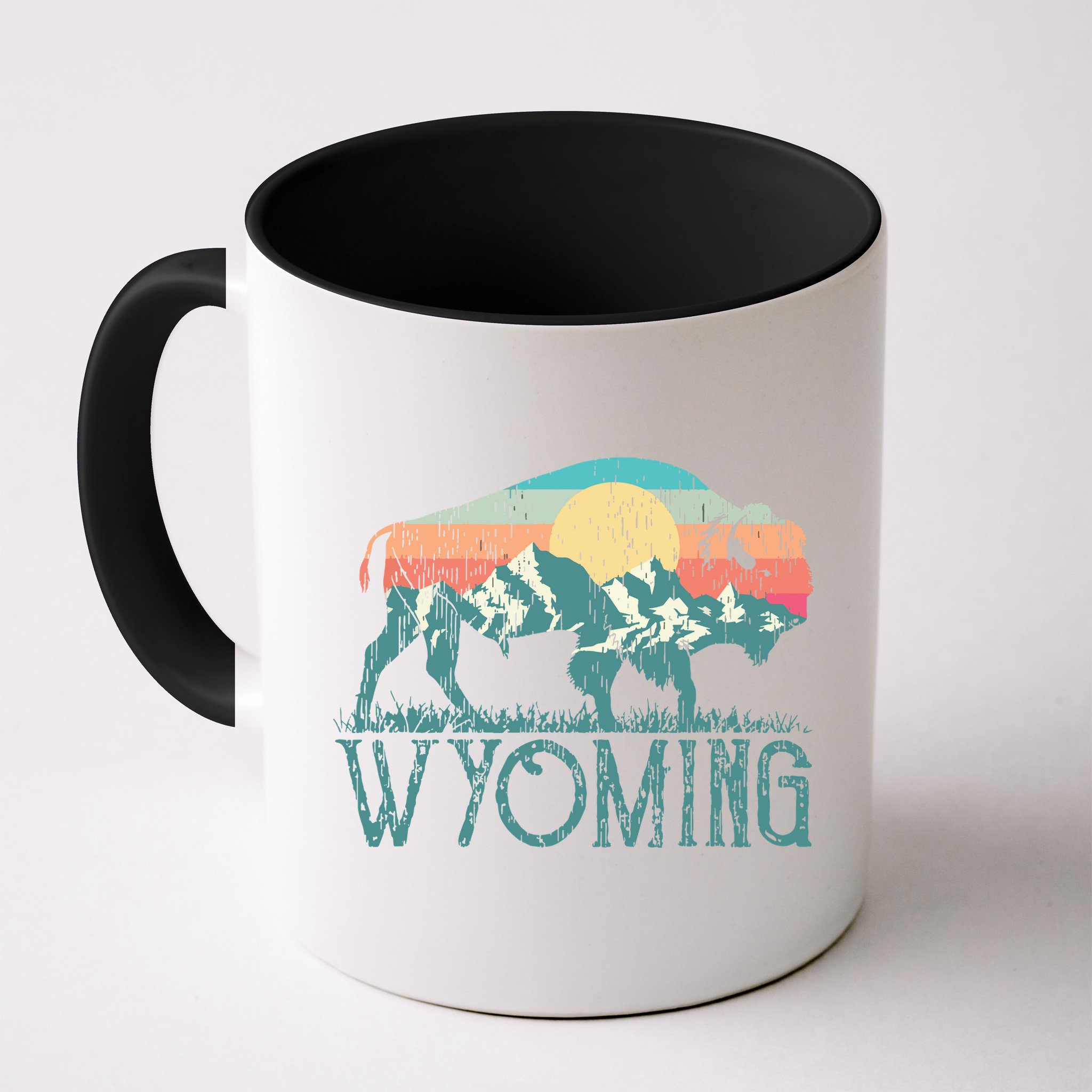 Bison Buffalo Retro Wyoming Wy Mountains Retro Mug