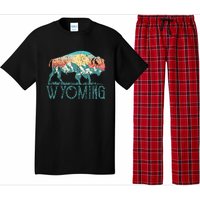 Bison Buffalo Retro Wyoming Wy Mountains Retro Pajama Set