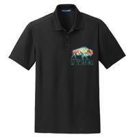 Bison Buffalo Retro Wyoming Wy Mountains Retro Dry Zone Grid Polo