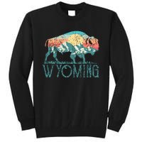 Bison Buffalo Retro Wyoming Wy Mountains Retro Tall Sweatshirt