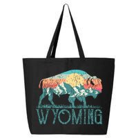 Bison Buffalo Retro Wyoming Wy Mountains Retro 25L Jumbo Tote
