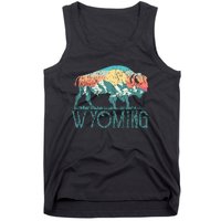 Bison Buffalo Retro Wyoming Wy Mountains Retro Tank Top