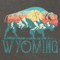 Bison Buffalo Retro Wyoming Wy Mountains Retro Cotton Canvas Backpack