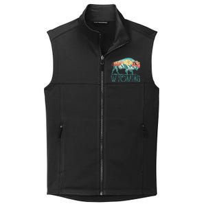 Bison Buffalo Retro Wyoming Wy Mountains Retro Collective Smooth Fleece Vest