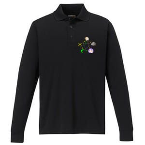 Big Bang Rock Paper Scissors Lizard Performance Long Sleeve Polo